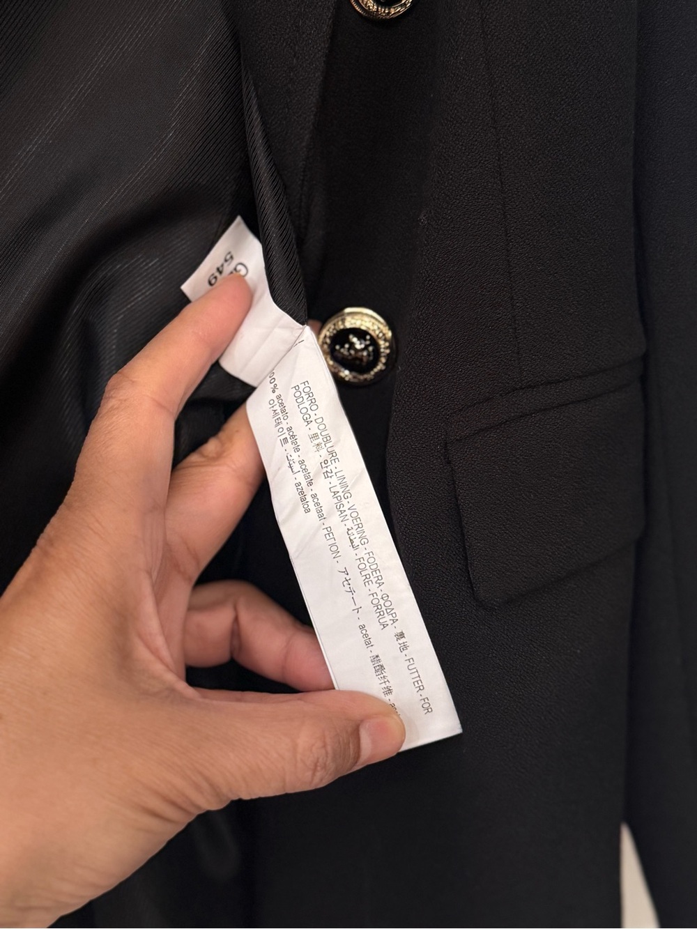 Zara Black Double-Breasted Blazer with Gold Buttons - Picture 9 of 9